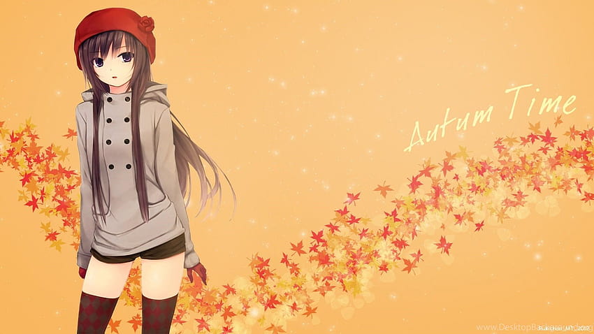 Anime Girl Autumn Backgrounds, autumn brown anime HD wallpaper