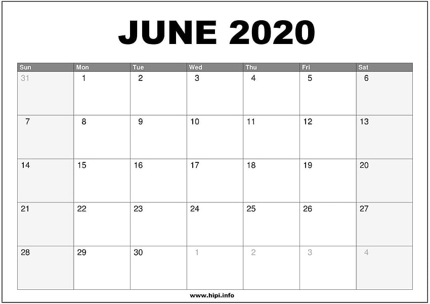 Calendars Printable / Twitter Headers / Facebook Covers, june 2020 ...