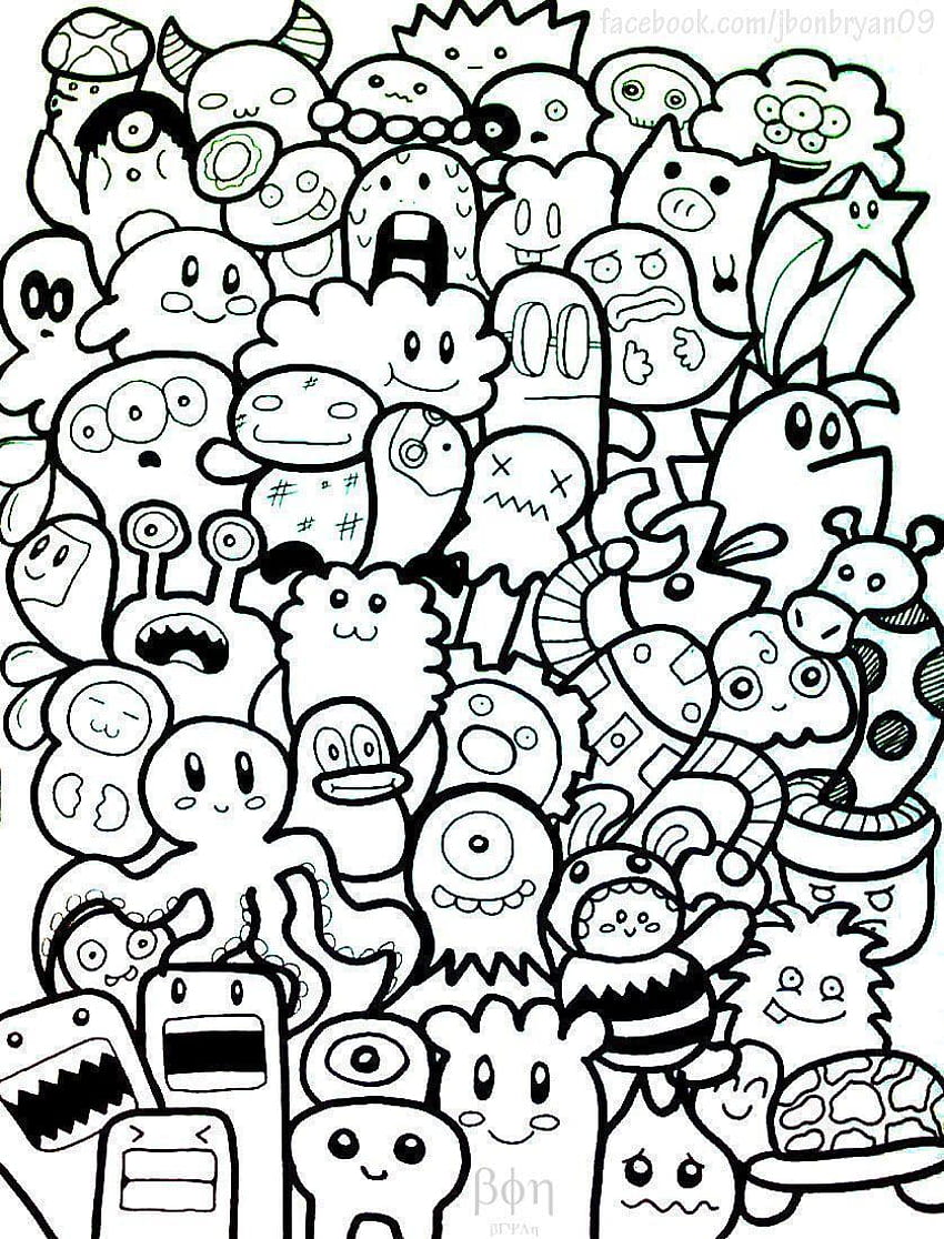 Doodle Monster Cute doodle monsters by bon09, doddle art HD phone wallpaper