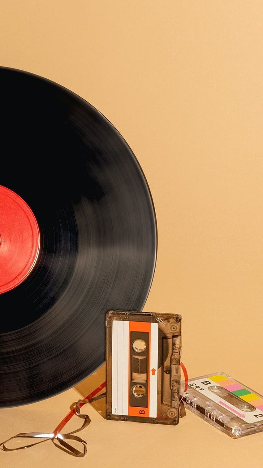 Prämie für Vinyl-Schallplatten und eine Design-Ressource für Kassetten im Jahr 2020 HD-Handy-Hintergrundbild