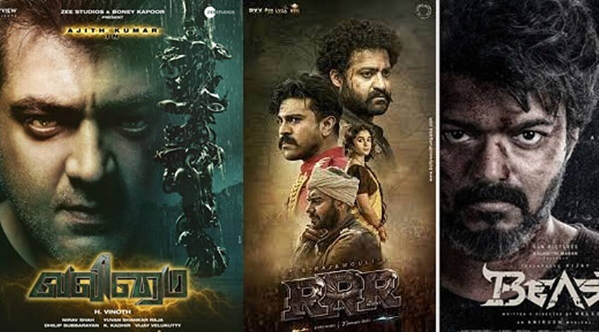 Valimai, Etharkkum Thunindhavan, RRR, Beast, KGF 2: Fechas de estreno de las principales películas del sur de la India de 2022, cartel de película de Bollywood 2022 fondo de pantalla