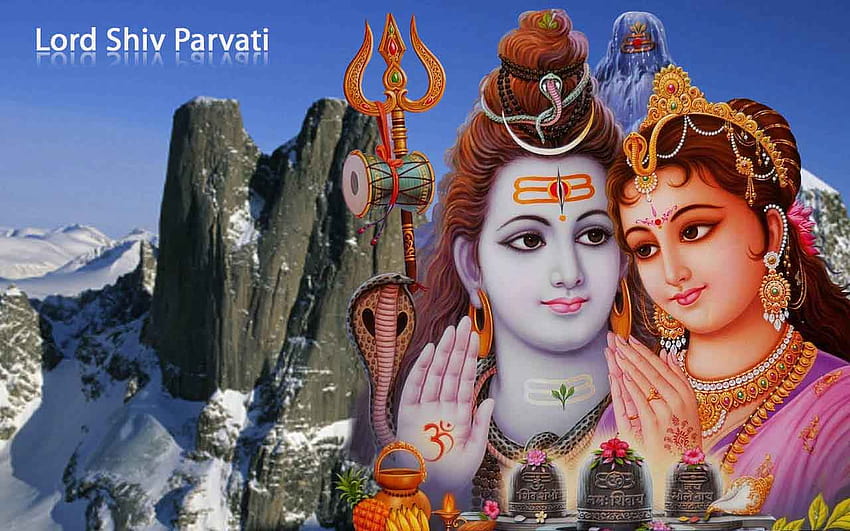 Lord Shiva Parvati, lord shiva and parvathi HD wallpaper