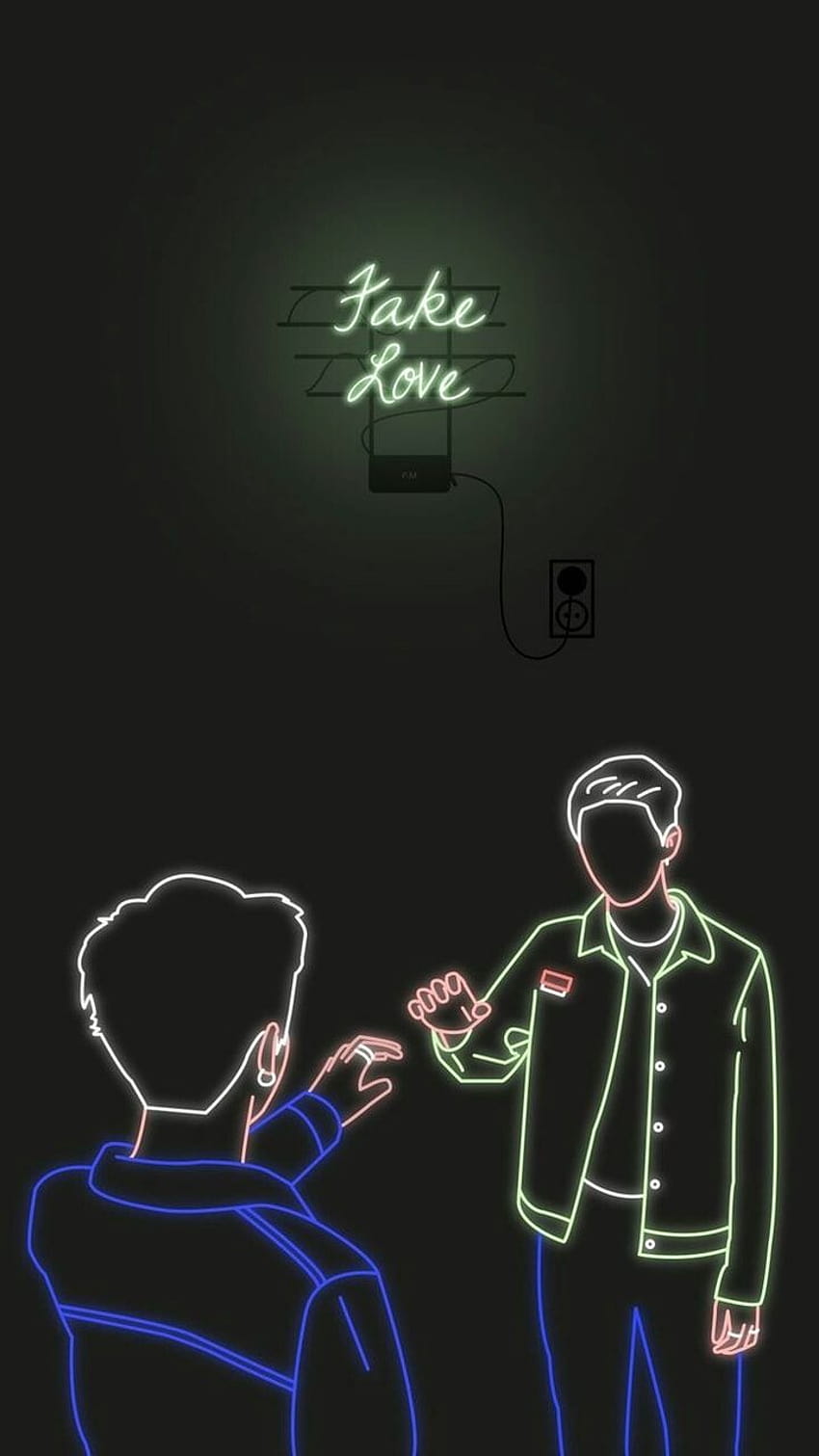 BTS x Fake Love, качено от J E J E, фалшива любов bts HD тапет за телефон