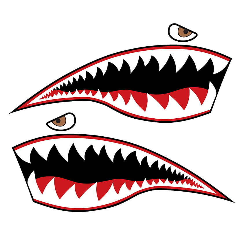 Köpekbalığı Ağız Dişleri Burun Sanatı Askeri Uçak Çıkartması SM, savaş uçağı köpekbalığı dişleri HD telefon duvar kağıdı