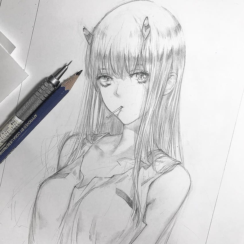 Zero Two Anime Character Drawing on a Perfect Canvas to Decorate Your  Home,office or to Give Away - Etsy