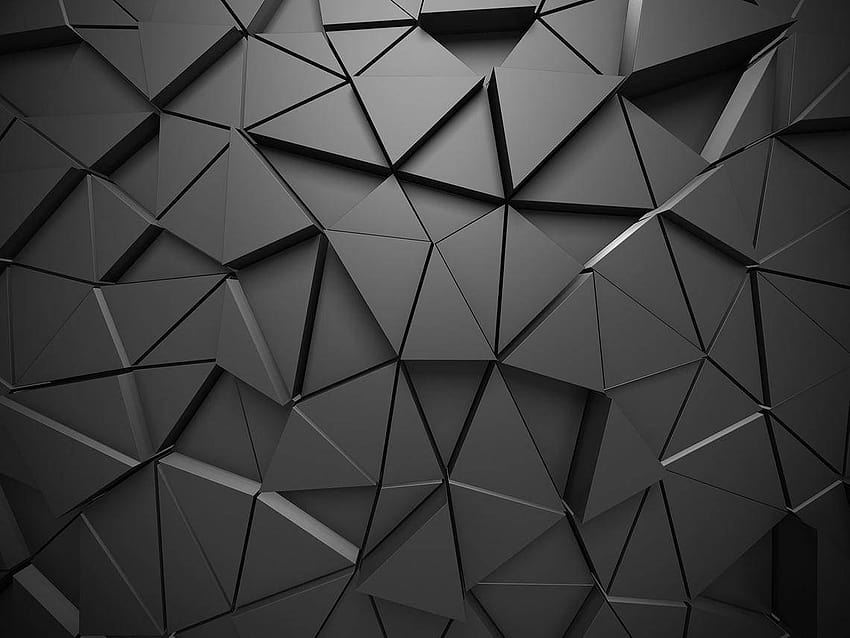 3D Black Grey Geometric Living Room Trendy Office Wall HD wallpaper
