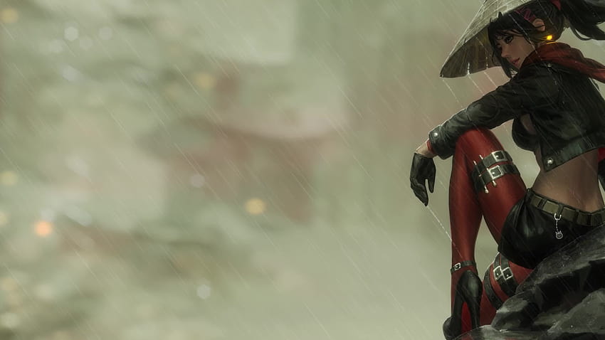 Samurai Girl In Rain ao vivo papel de parede HD