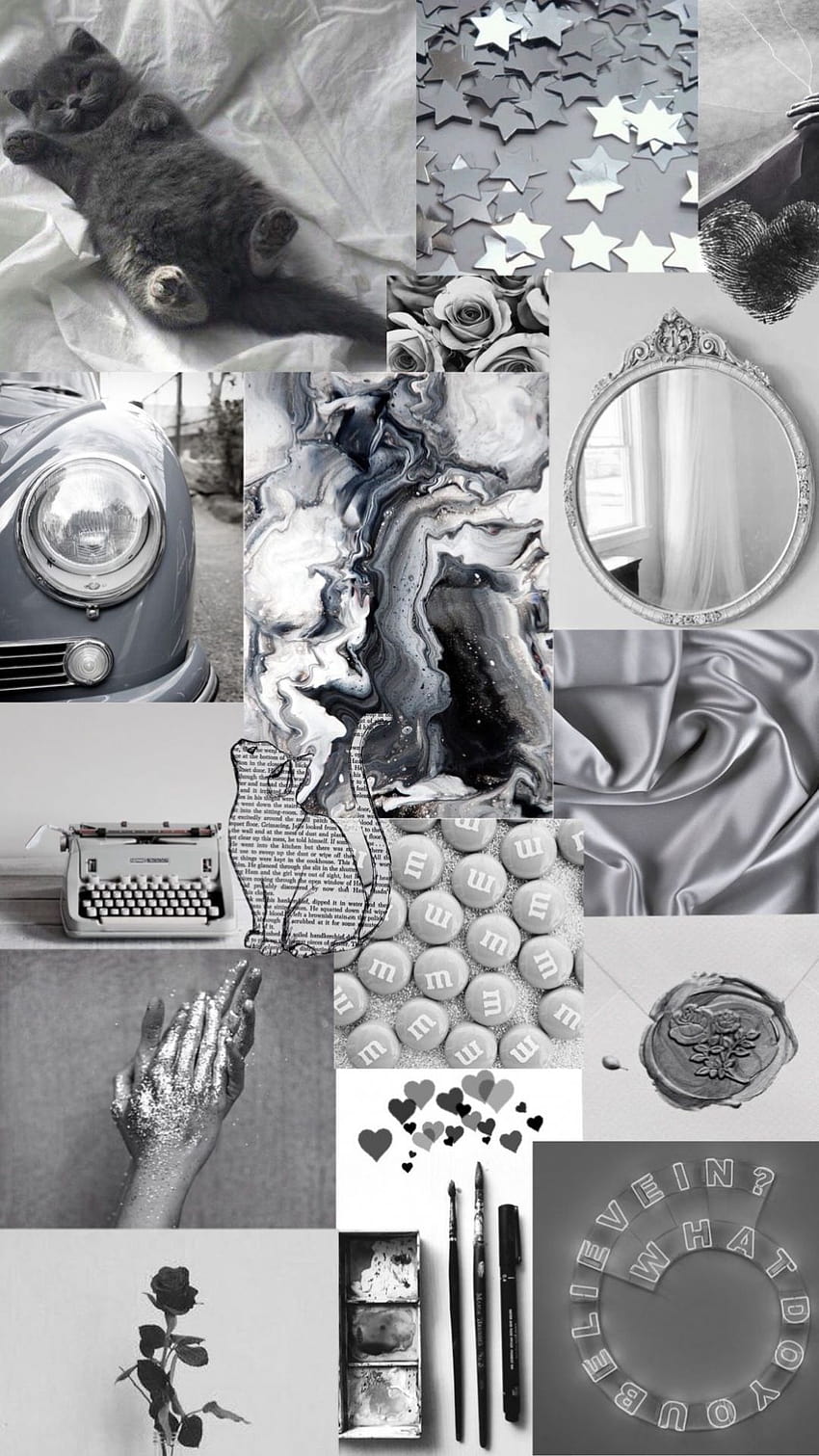 Collage vintage grigio, grigio Sfondo del telefono HD