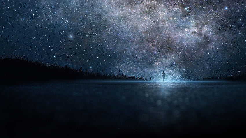 이른 아침 달리기 조깅 밤하늘의 별 HD 월페이퍼