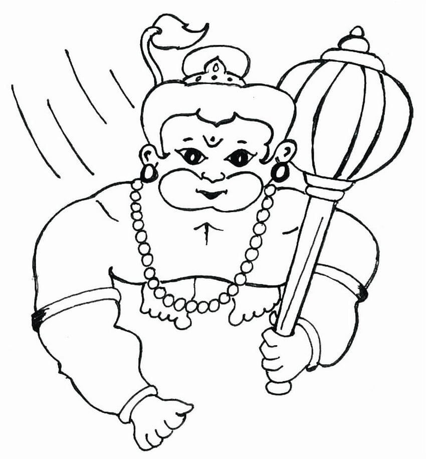 Shree Ram And Hanuman Drawing