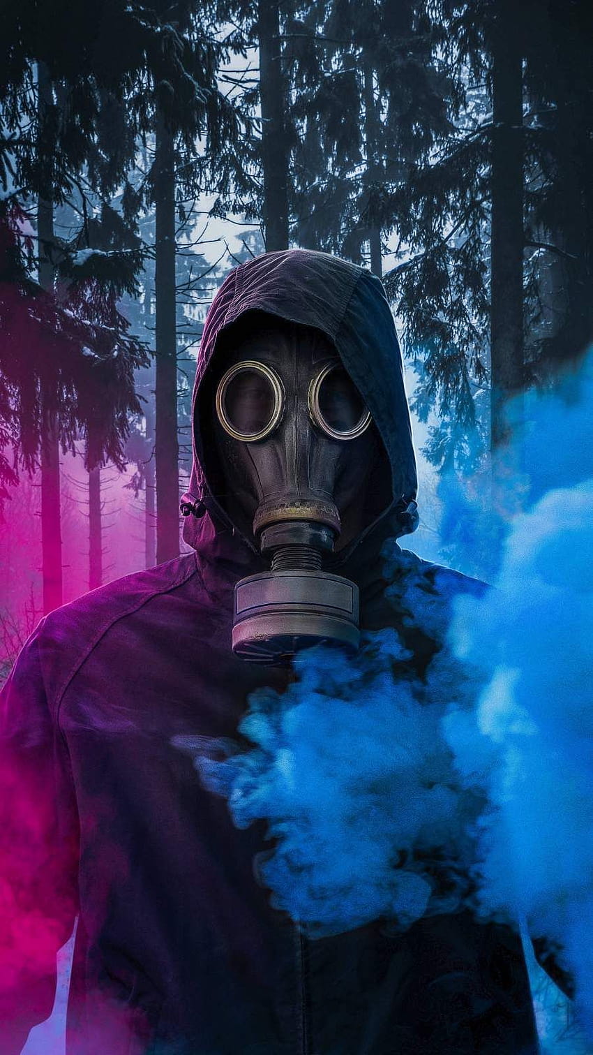 Colored Smoke Gas Mask iPhone ...pinterest, hazmat suit HD phone wallpaper