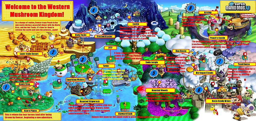 Bros Super Mario Baru. U, Video Game, HQ Super Mario Baru, peta dunia super mario Wallpaper HD