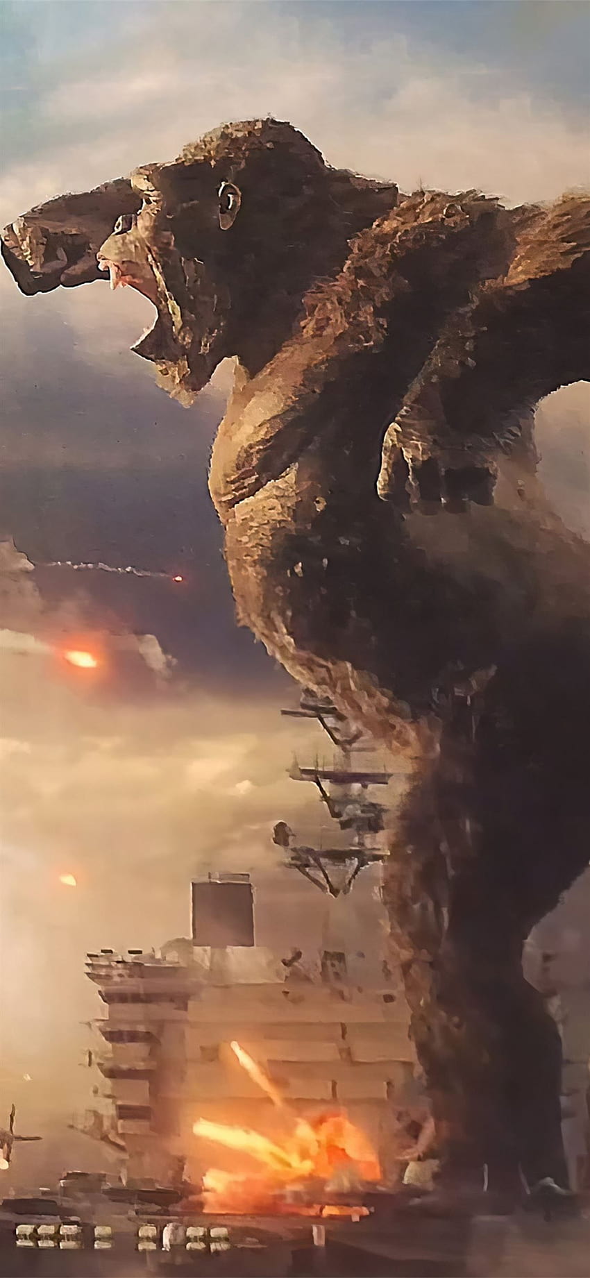 Godzilla vs king kong iPhone X, película de godzilla vs kong fondo de pantalla del teléfono