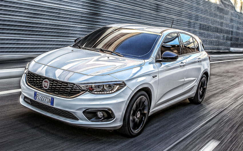 Fiat Tipo Hatchback, 2019, exterior, front view, white hatchback, new white Tipo, italian cars, Fiat with resolution 2880x1800. High Quality HD wallpaper