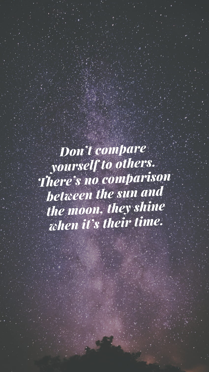No compares tu vida con la de los demás. No hay comparación entre el sol y la luna... fondo de pantalla del teléfono