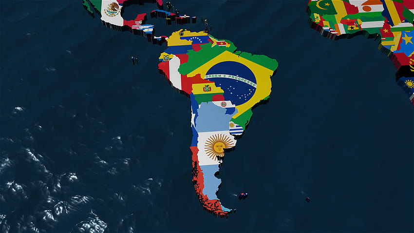 ラテンアメリカ、北アメリカの地図 高画質の壁紙
