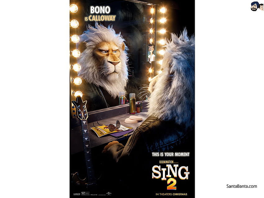 Боно като Клей Калоуей в „Sing 2“, анимационен музикален филм HD тапет