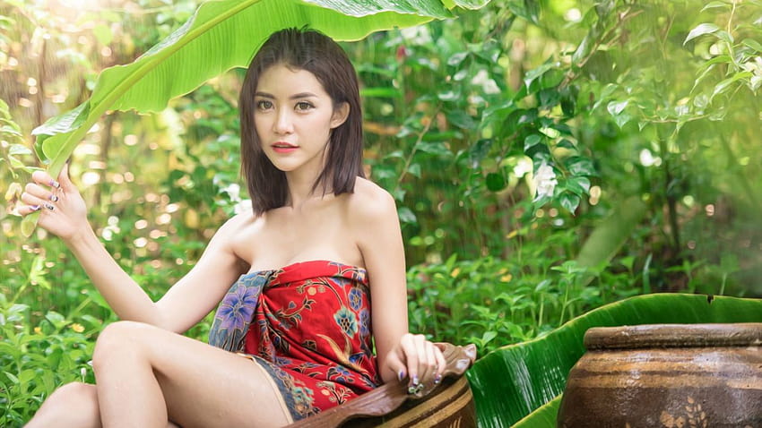 Modelo asiático tailandês feminino, modelos tailandeses papel de parede HD