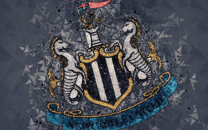 Newcastle United Fc, лого, геометрично изкуство, английски HD тапет