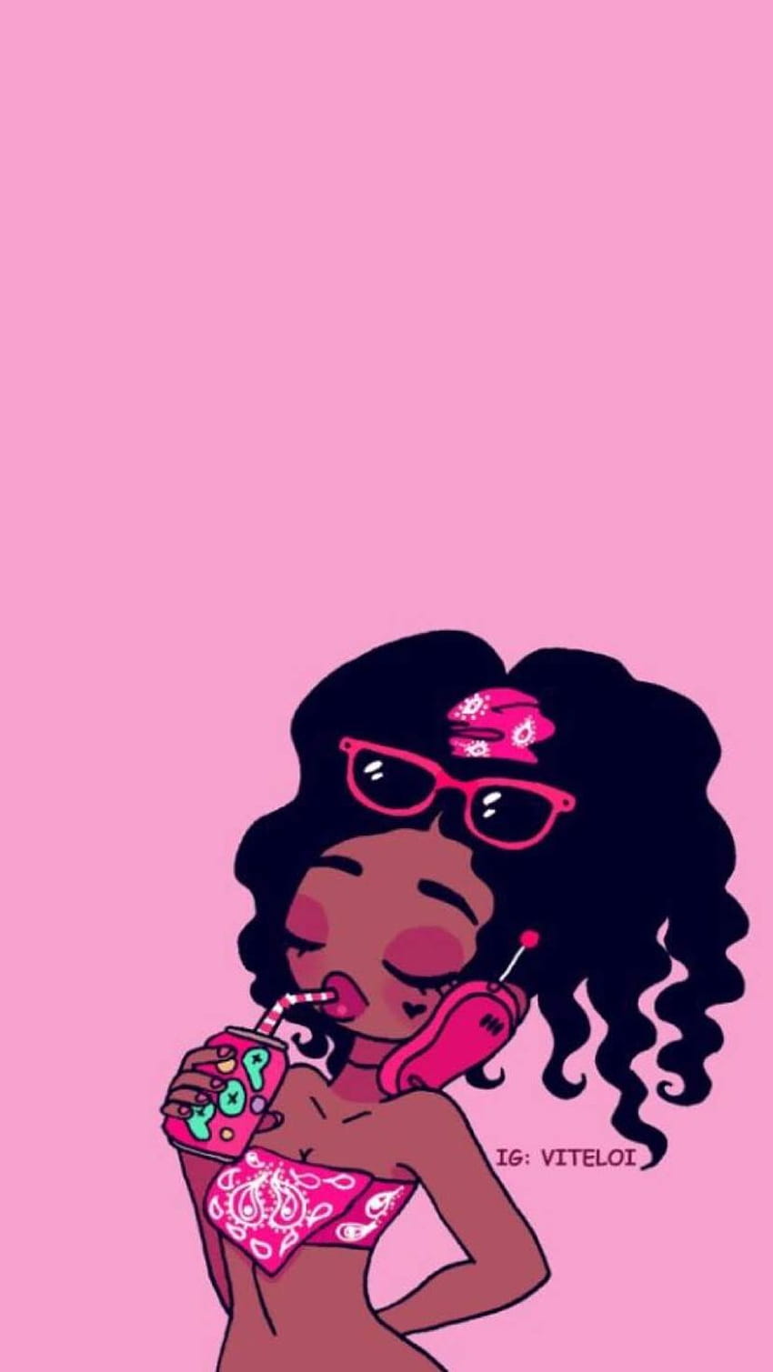 Caprice Brimmage on Tumblr stickers, pretty black girl cartoon HD phone wallpaper