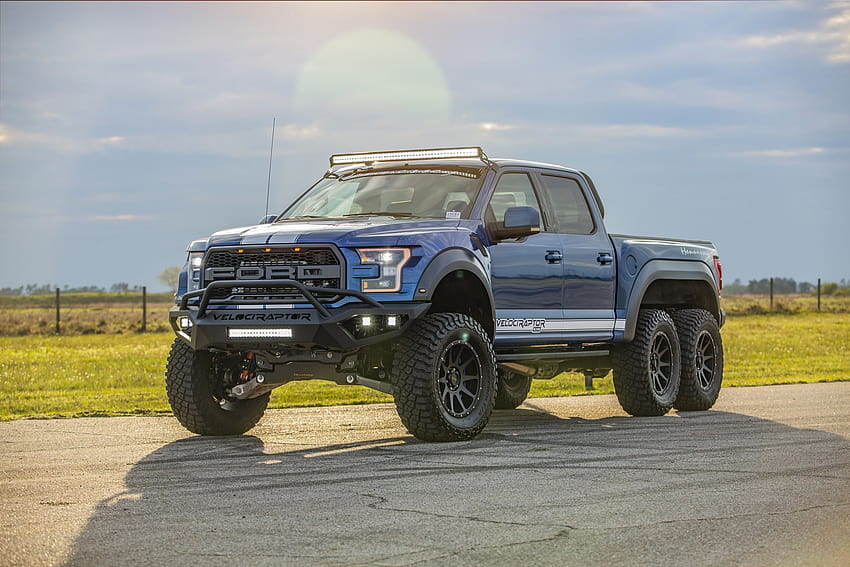 Hennessey VelociRaptor 6×6 Ford Performance Blue with White Racing Stripes, ford 6x6 高画質の壁紙