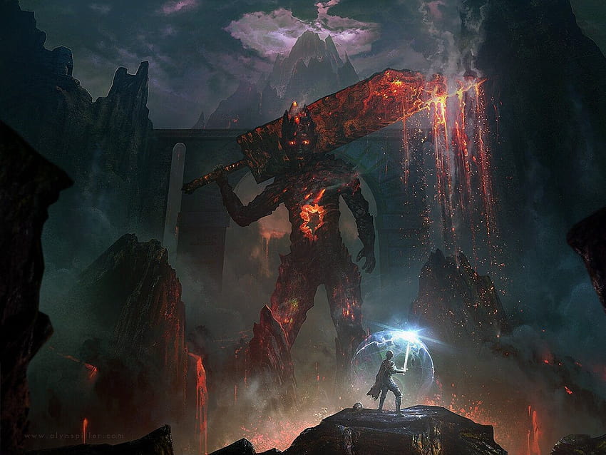 Lava Monster by Alyn Spiller : ImaginaryMindscapes HD wallpaper