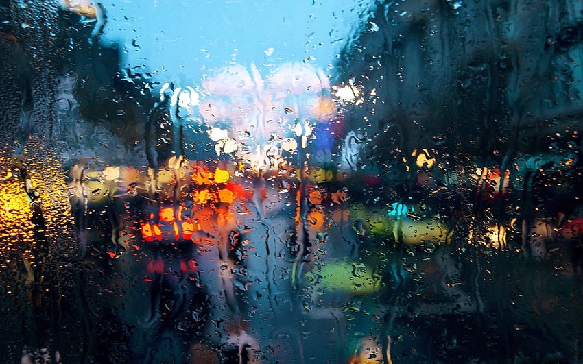 Deszcz na oknie ·①, okno z kroplami deszczu w tle Tapeta HD