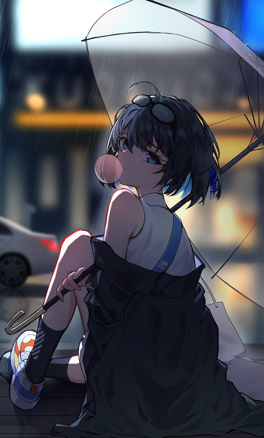 ciesząc się deszczem, animacyjna dziewczyna 1280x2120 , iphone 6 plus, 1280x2120 , tło, 25093, ipad deszcz anime Tapeta na telefon HD