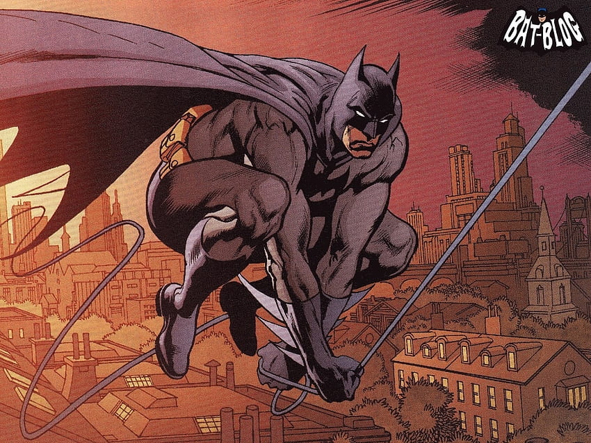 Batman sobre a cidade, batman balançando papel de parede HD