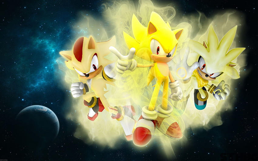 Sonic the Hedgehog, picts of super sonic and silver and shadow HD wallpaper