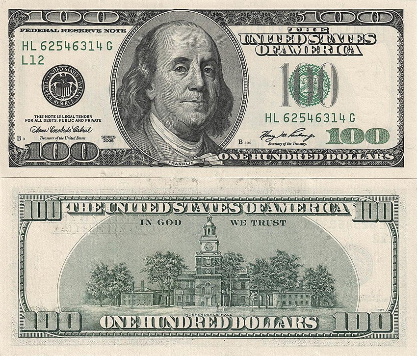 Dollar Papiergeld 100 Dollar Geld HD-Hintergrundbild