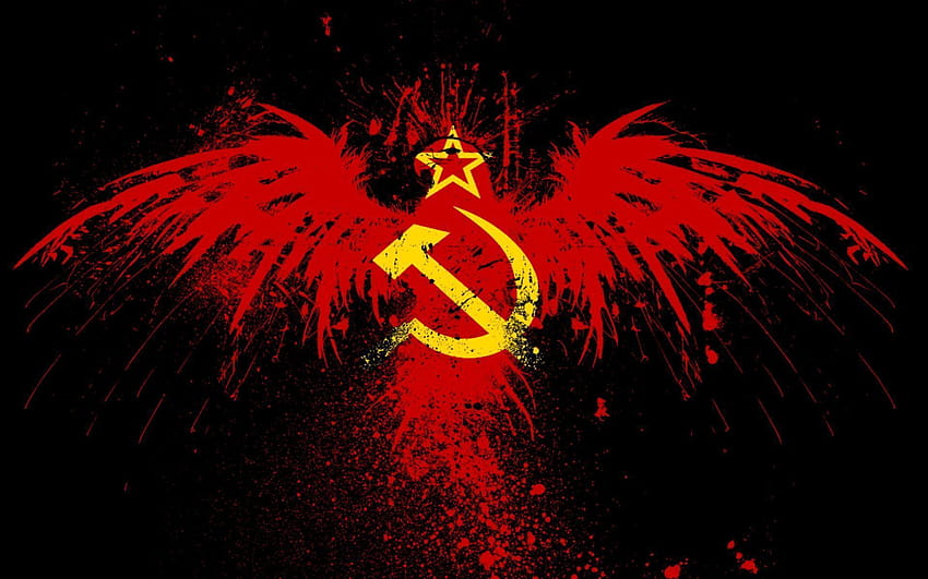 soviet union abstract hammer and sickle multicolor best HD wallpaper