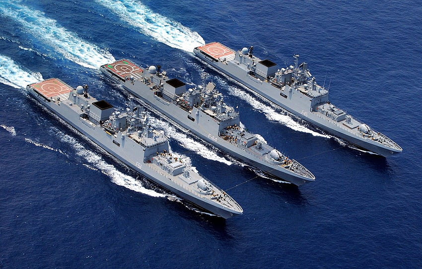 Fregatten, unterwegs, die indische Marine HD-Hintergrundbild