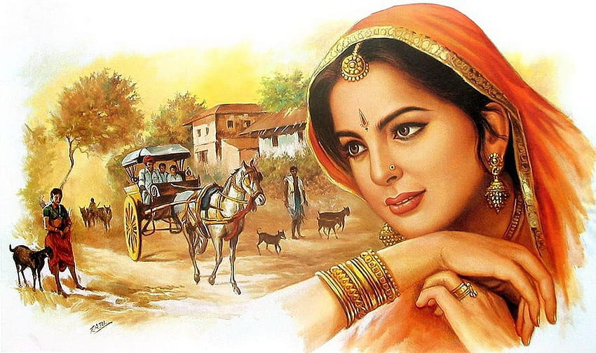 Indianerin, Dorffrau HD-Hintergrundbild