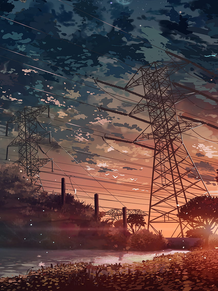 Anime Scenery Sunset, ipad anime aesthetic HD phone wallpaper