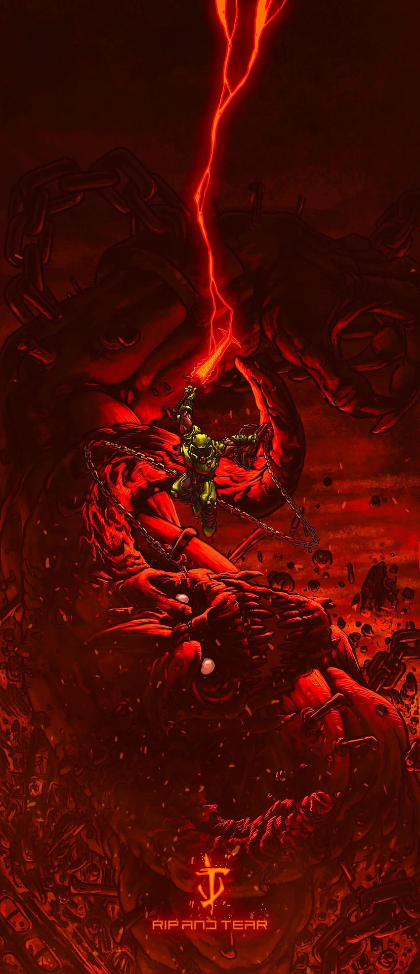 DOOM SLAYER / DOOM ETERNAL von Starvingzombie im Jahr 2020, Doom Slayer-Symbol HD-Handy-Hintergrundbild