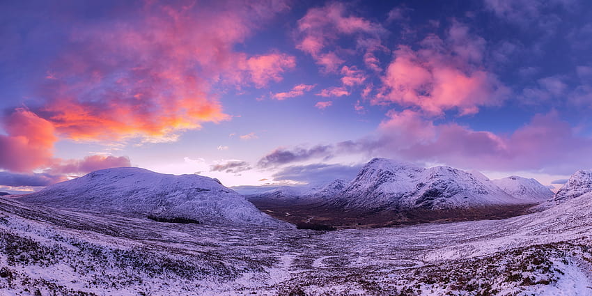 snow mountain landscape, scotland, scotland snow mountain West Highlands Bu…, highlands winter HD wallpaper
