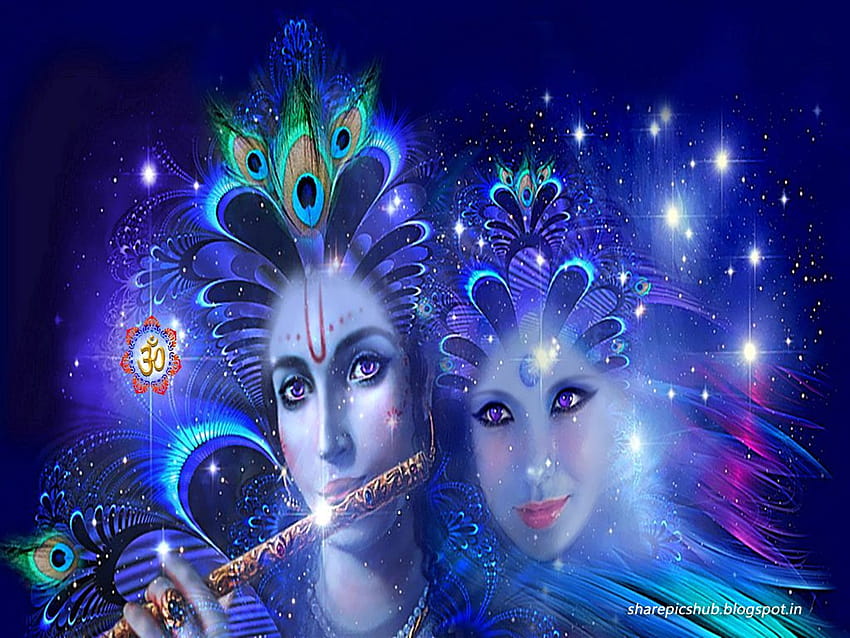 Lord Radha Krishna 3D en bleu pour, anime radha et krishna Fond d'écran HD