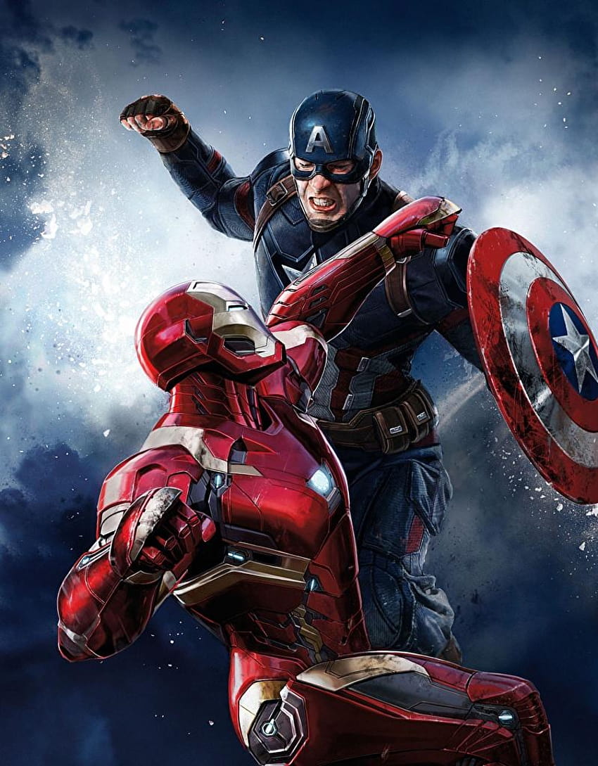 Captain America: Civil War Shield Heroes comics Iron Man hero, iron man fighting HD phone wallpaper