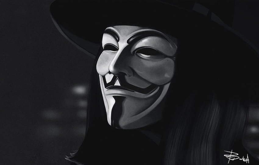Black Anonymous Mask, anime vendetta HD wallpaper
