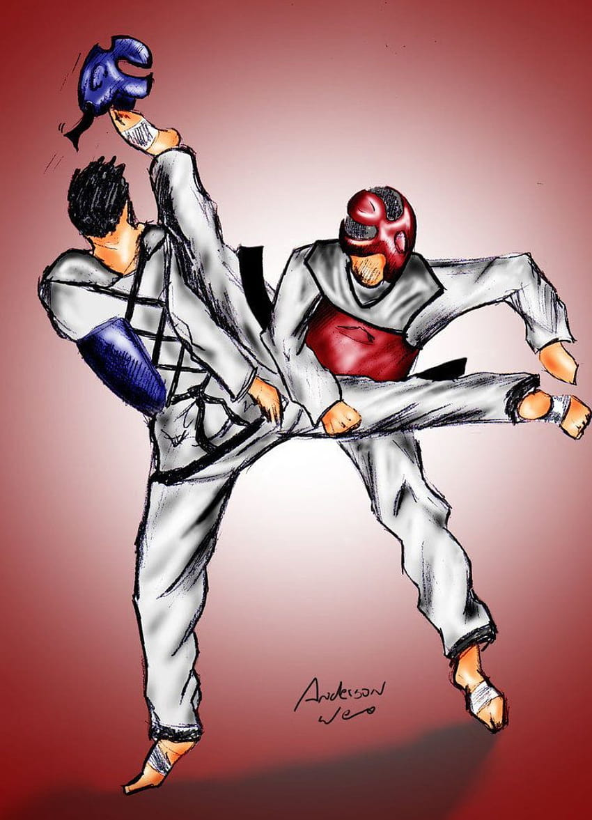 Taekwondo Cartoon, anime karate HD phone wallpaper