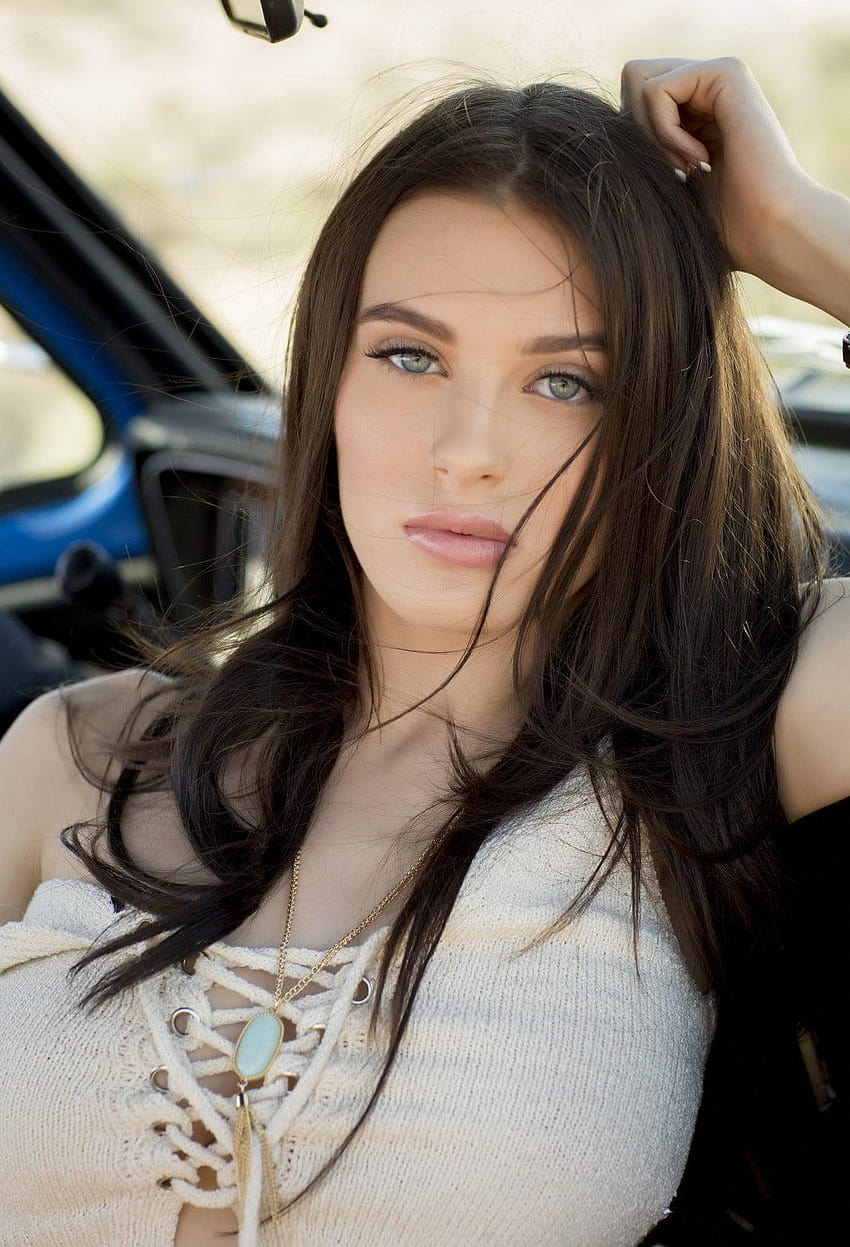 : Lana Rhoades, Gesicht, Frauen, blaue Augen, kurvig HD-Handy-Hintergrundbild