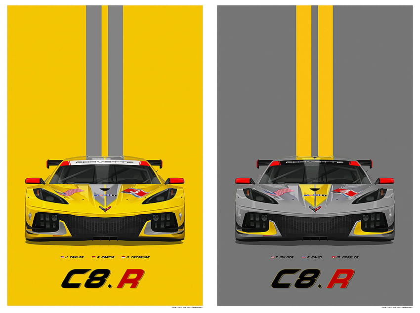 OC] Chevrolet Corvette C8.R posters. Mobile in comments, corvettes HD wallpaper