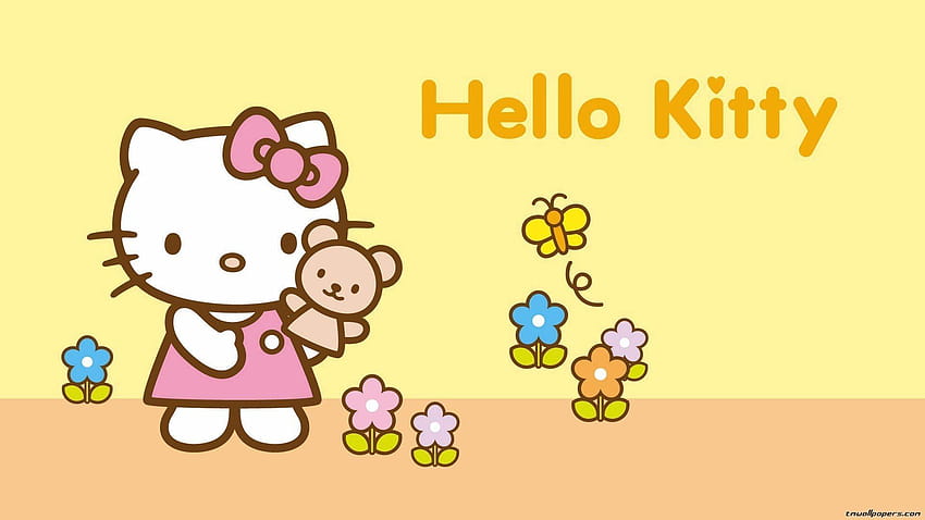 Hello Kitty Spring, spring cat cartoon HD wallpaper