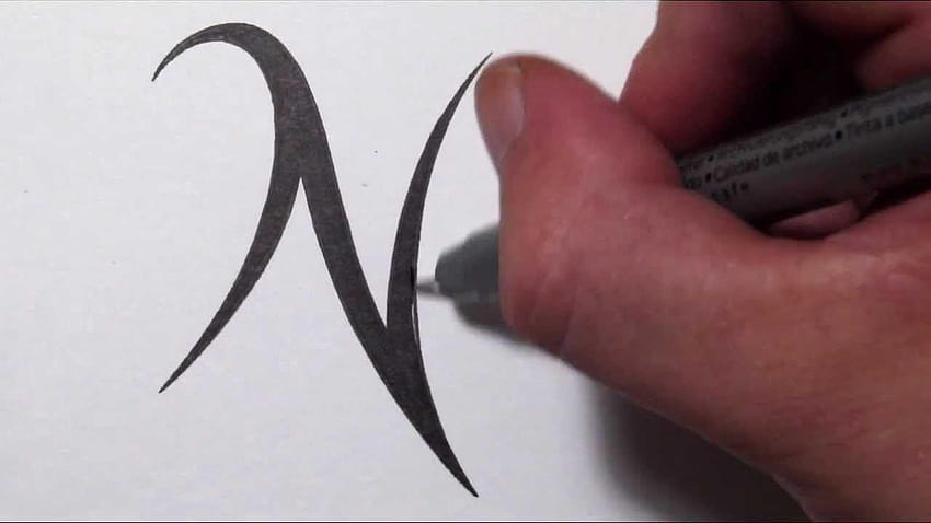 N Letter Tattoo | Tattoo lettering, Tattoo designs, Tattoos