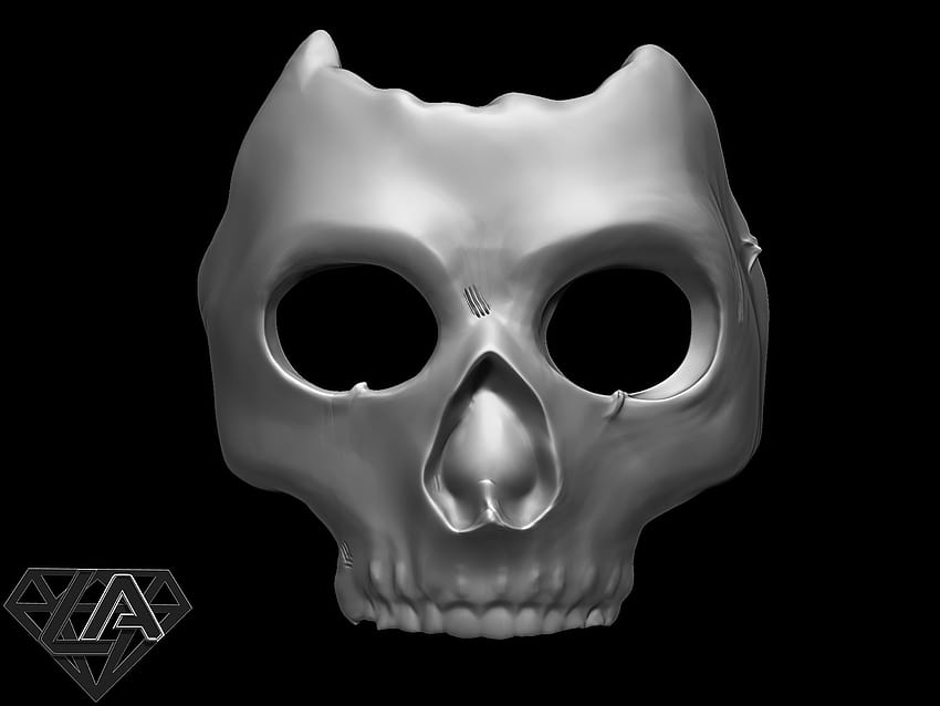 COD MW 2019 Ghost Azrael Máscara Modelo 3D listo para imprimir fondo de pantalla