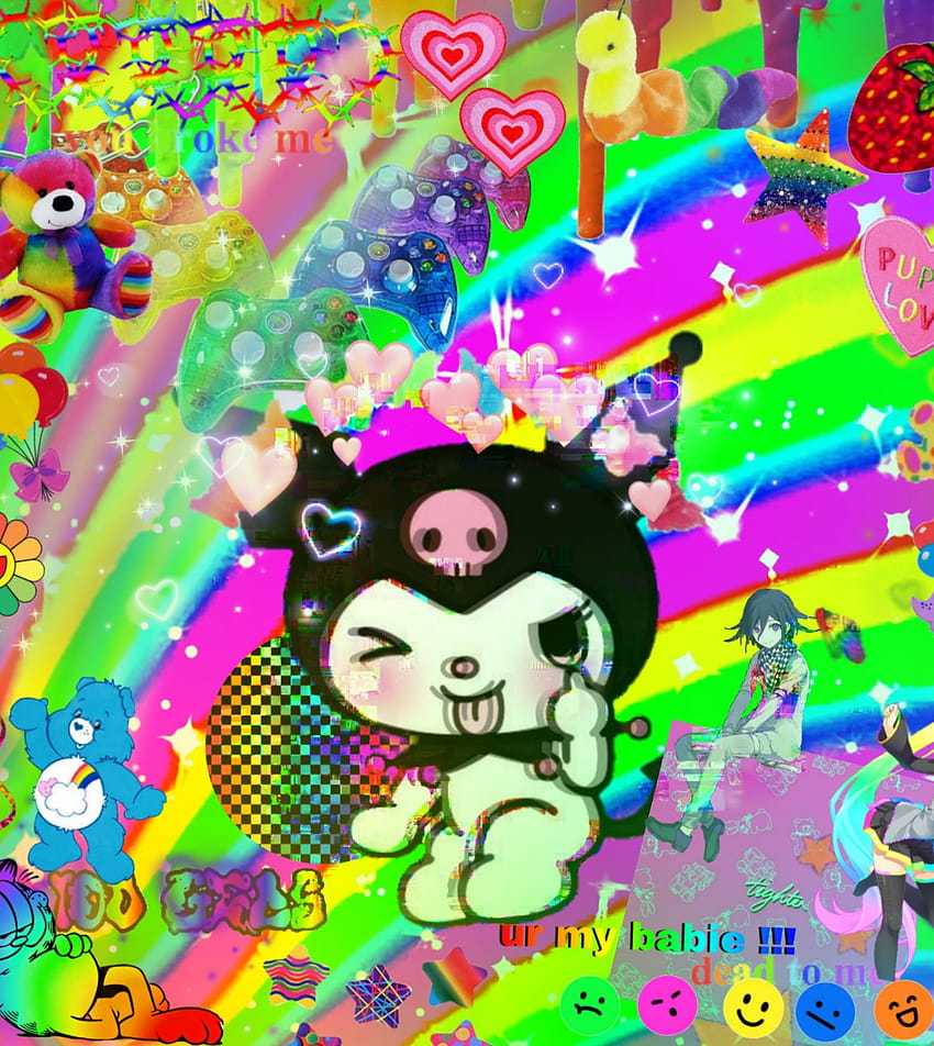 kuromi sanrio by I'll inactive for a while, glitchcore HD phone wallpaper