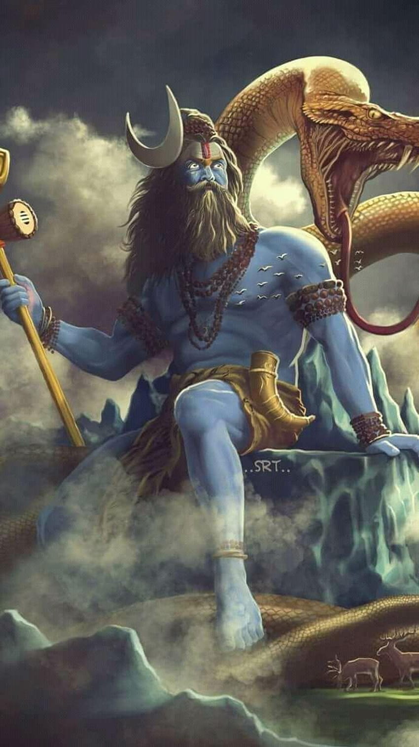 Praphull, lord shiva animated mobile HD phone wallpaper