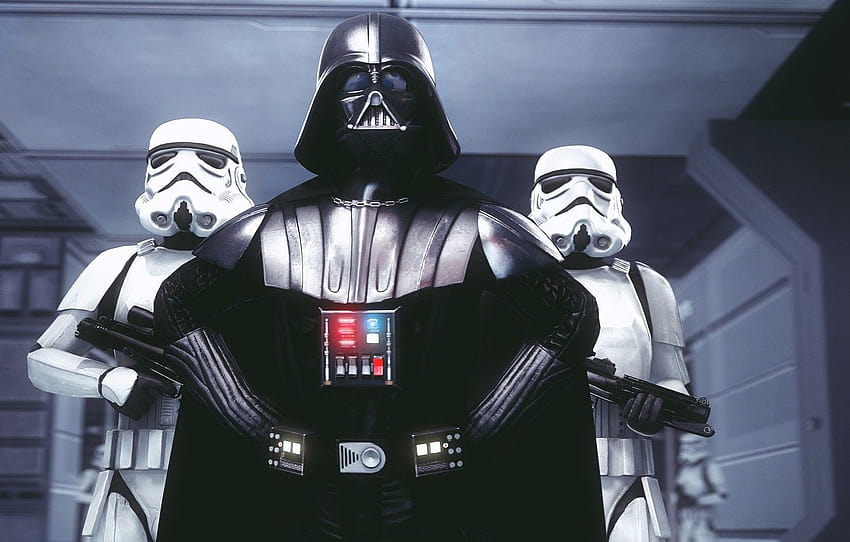 Belletristik, Star Wars, Darth Vader, Stormtrooper, Star Wars: Battlefront, Lord Sith, Abschnitt игры, Darth Vader und Stormtroopers HD-Hintergrundbild