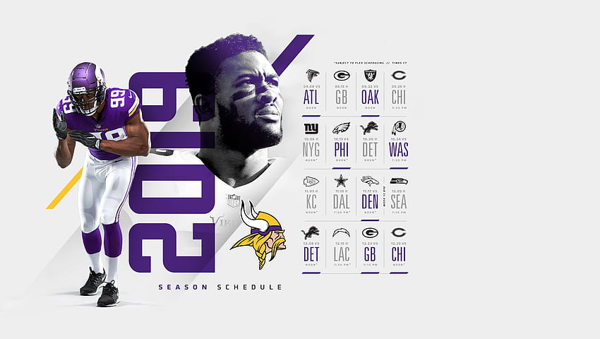 Schedule wallpaper for the Minnesota Vikings Regular Season, 2018 Central  European Time. Made by Tobler Gergő #tgersdiy